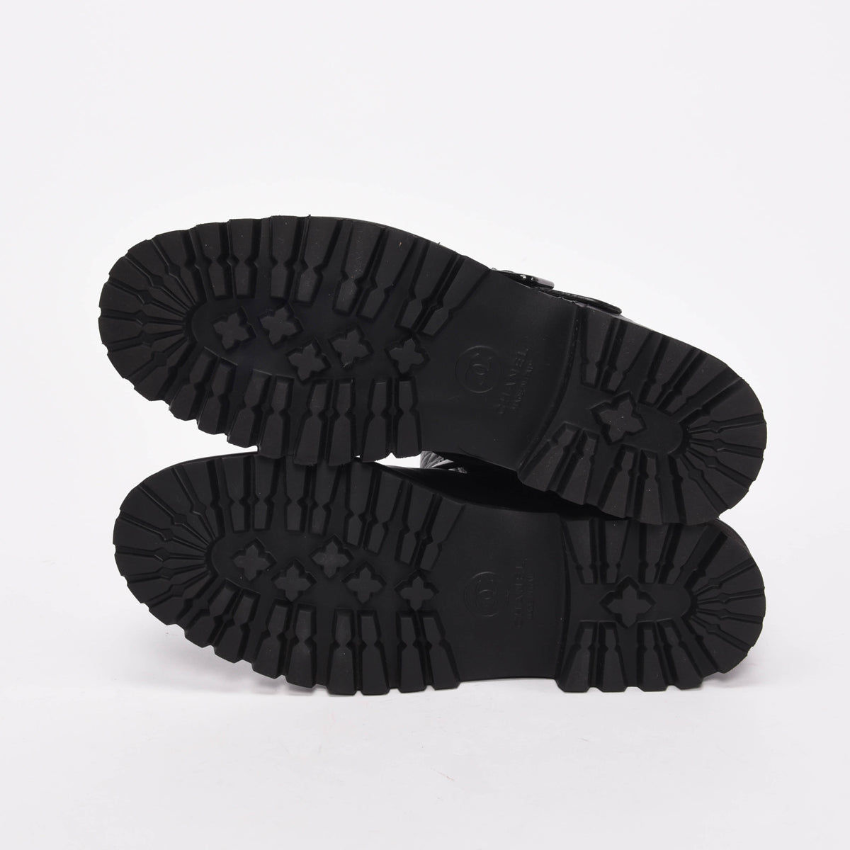 Chanel Black Quilted Calfskin Biker Boots 40