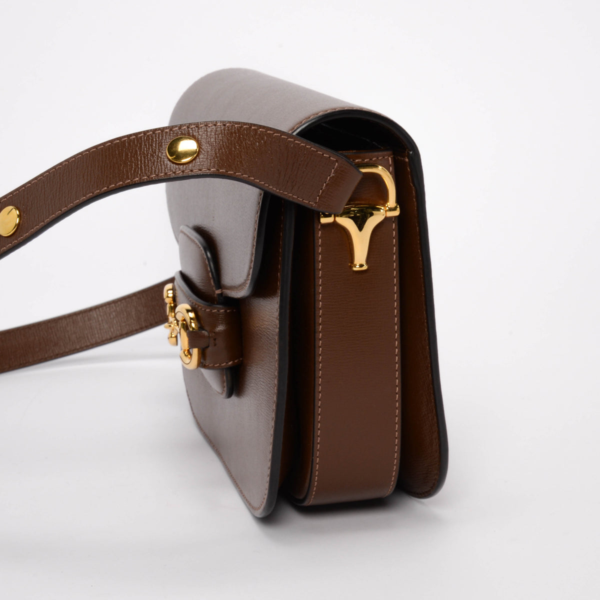 Gucci Brown Calfskin Medium Horsebit 1955 Shoulder Bag