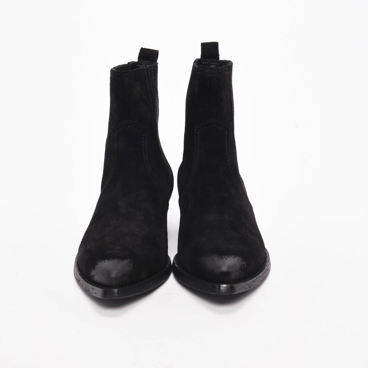 Saint Laurent Black Burnished Suede Lukas 40 Boots 40
