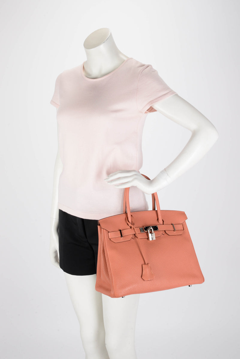 Hermes Rose Tea Togo Birkin 30 PHW