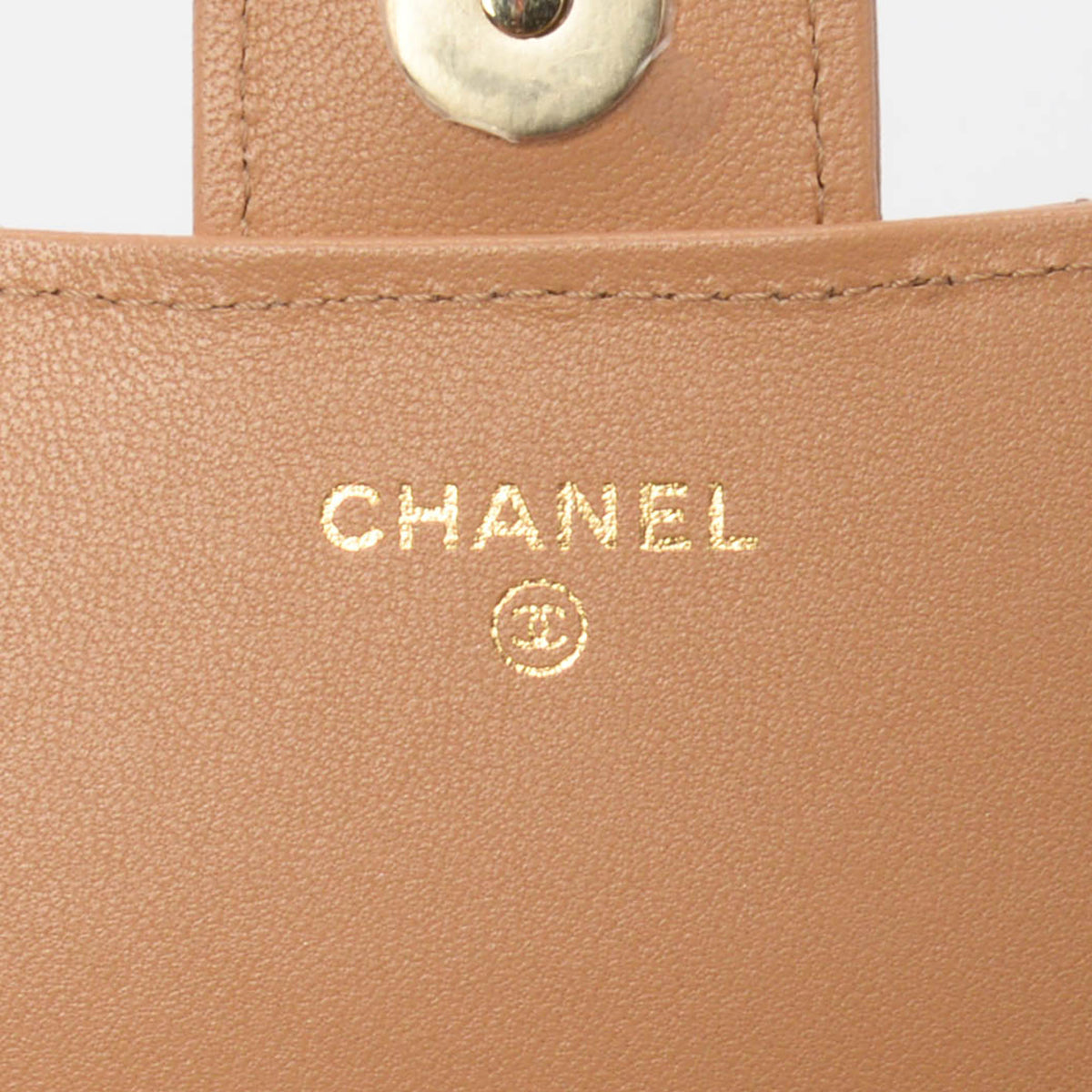 Chanel Dark Beige Lambskin Flap Phone Holder Bag