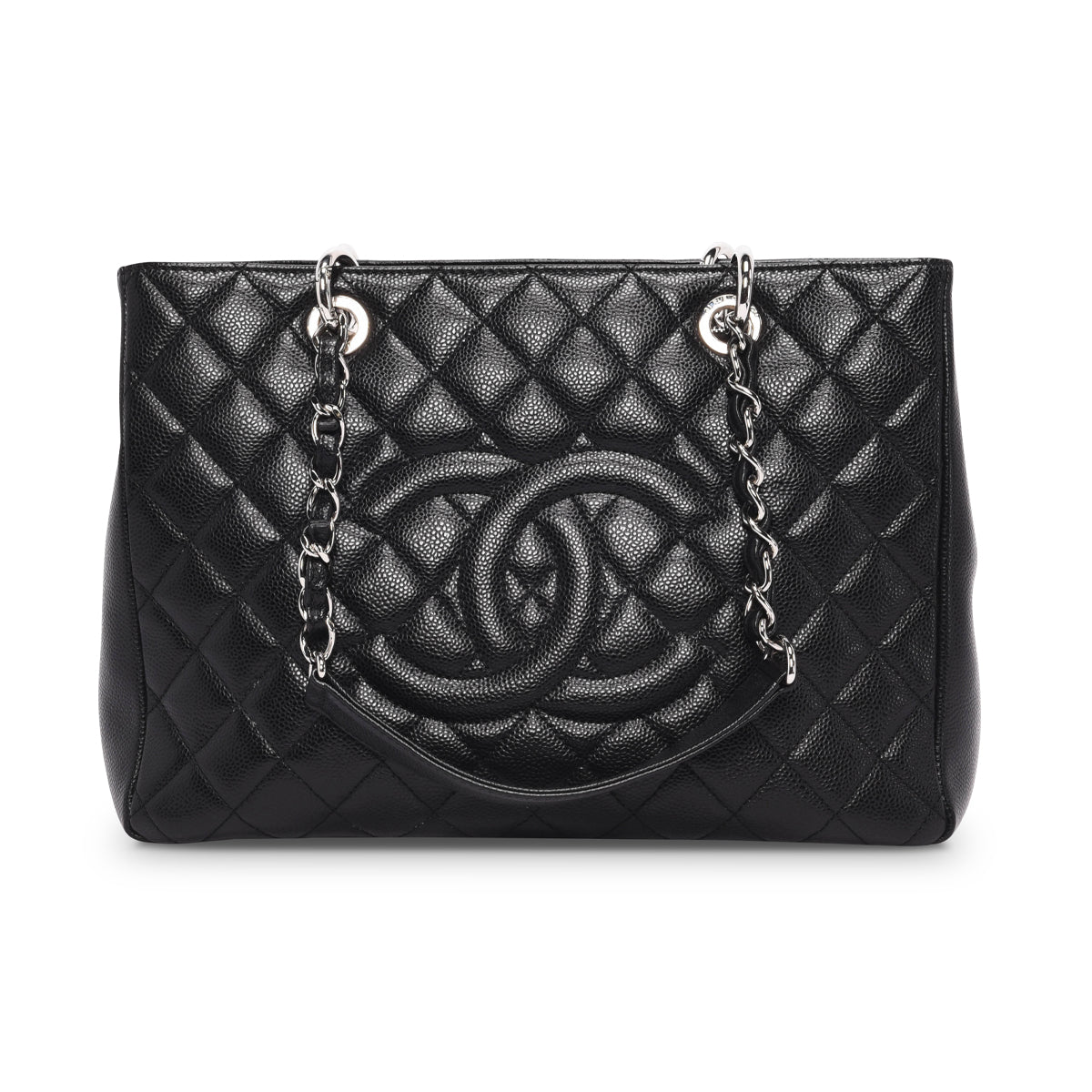 Chanel Black Quilted Caviar Grand Shopping Tote