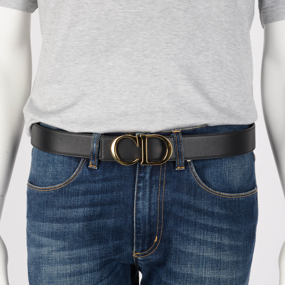 Dior Homme Black & Brown Burnished Leather Reversible Belt