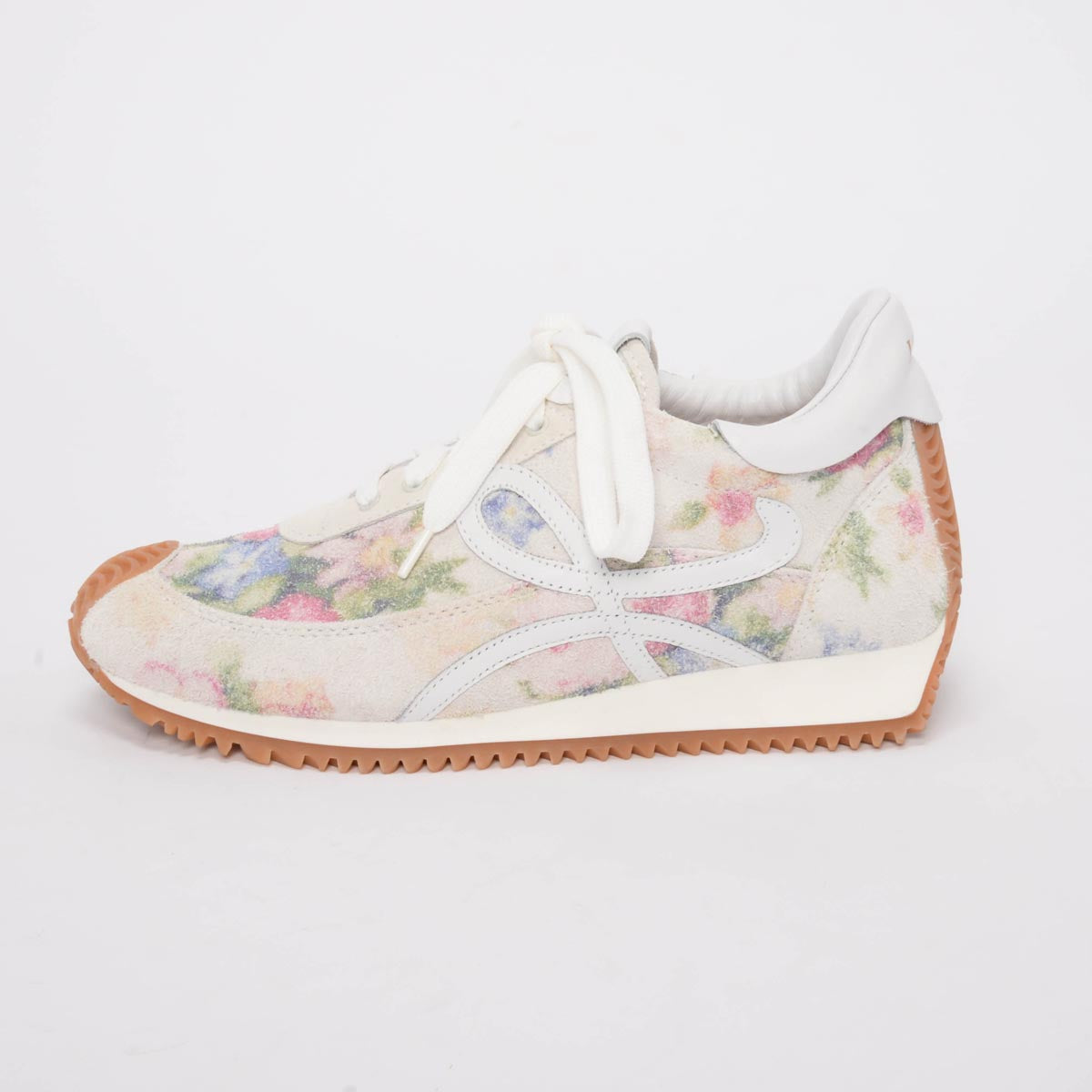 Loewe Floral Print Suede Flow Runner Sneakers 37