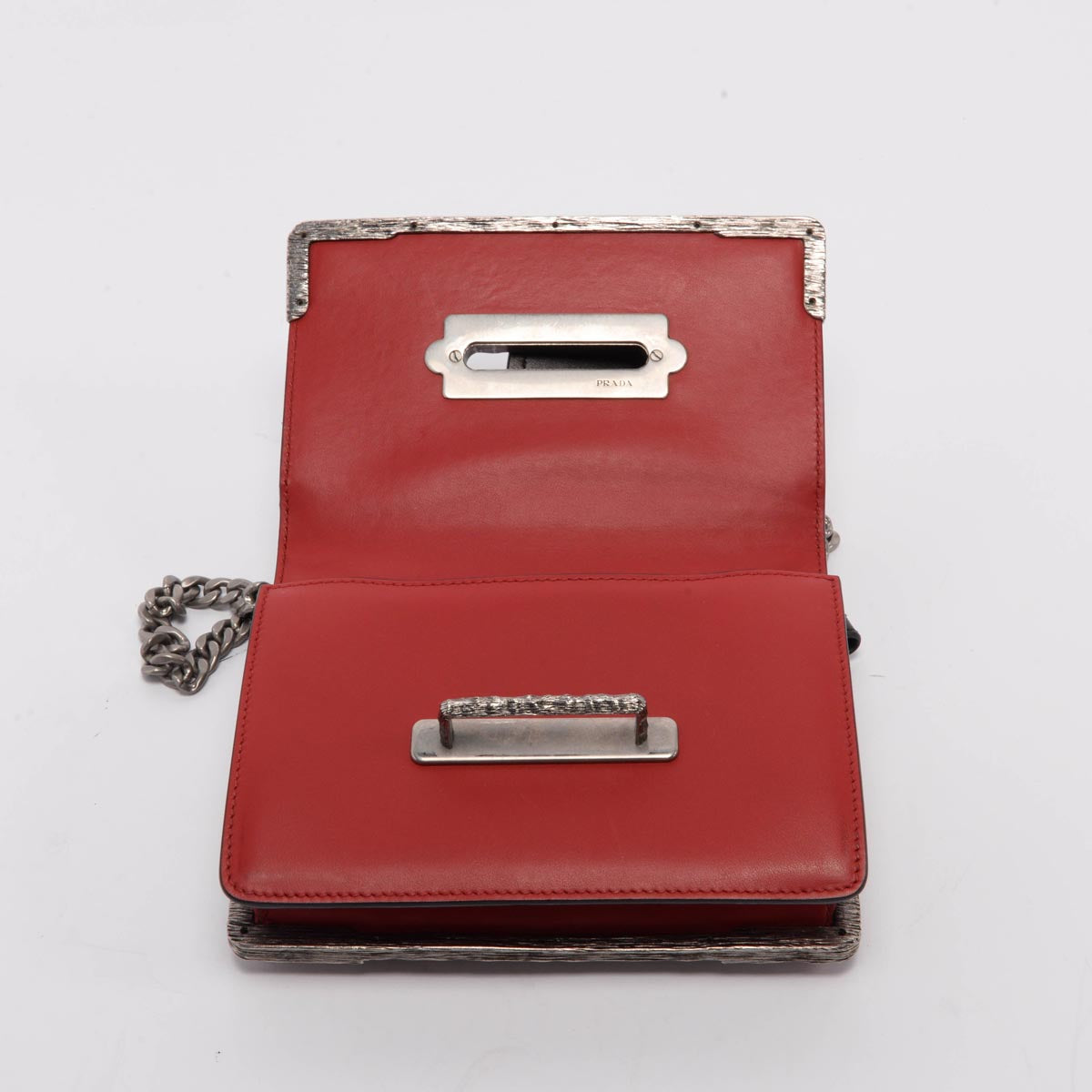 Prada Red & Black City Calf Cahier Mini Bag