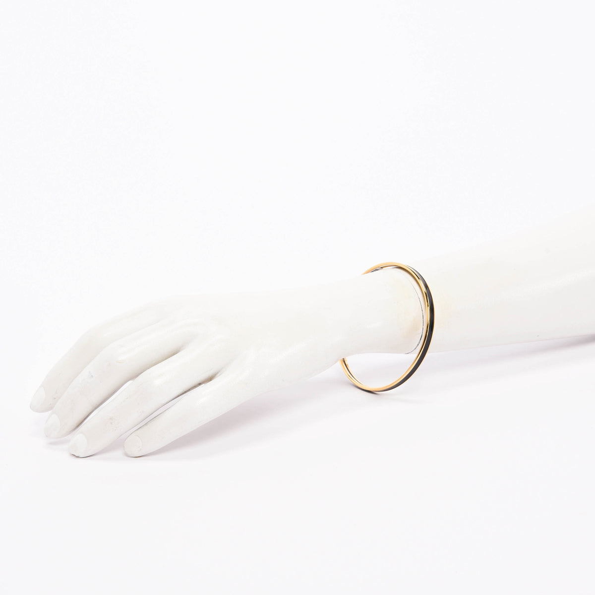 Hermes Black & Gold Enamel Uni Bangle