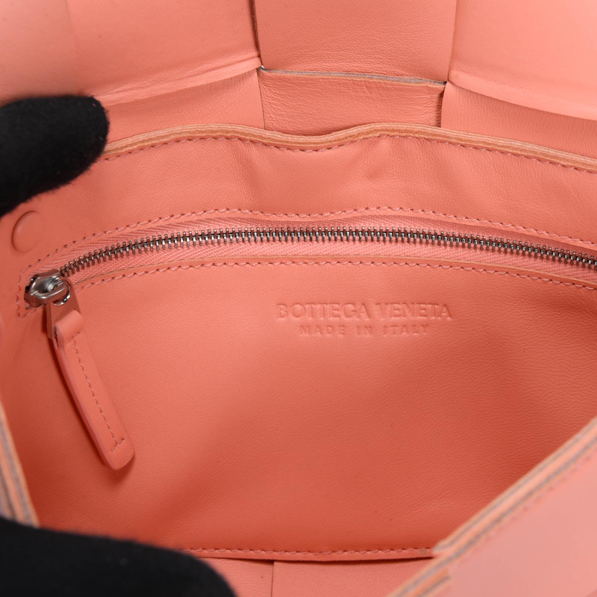 Bottega Veneta Coral Intreccio Lambskin Cassette Bag