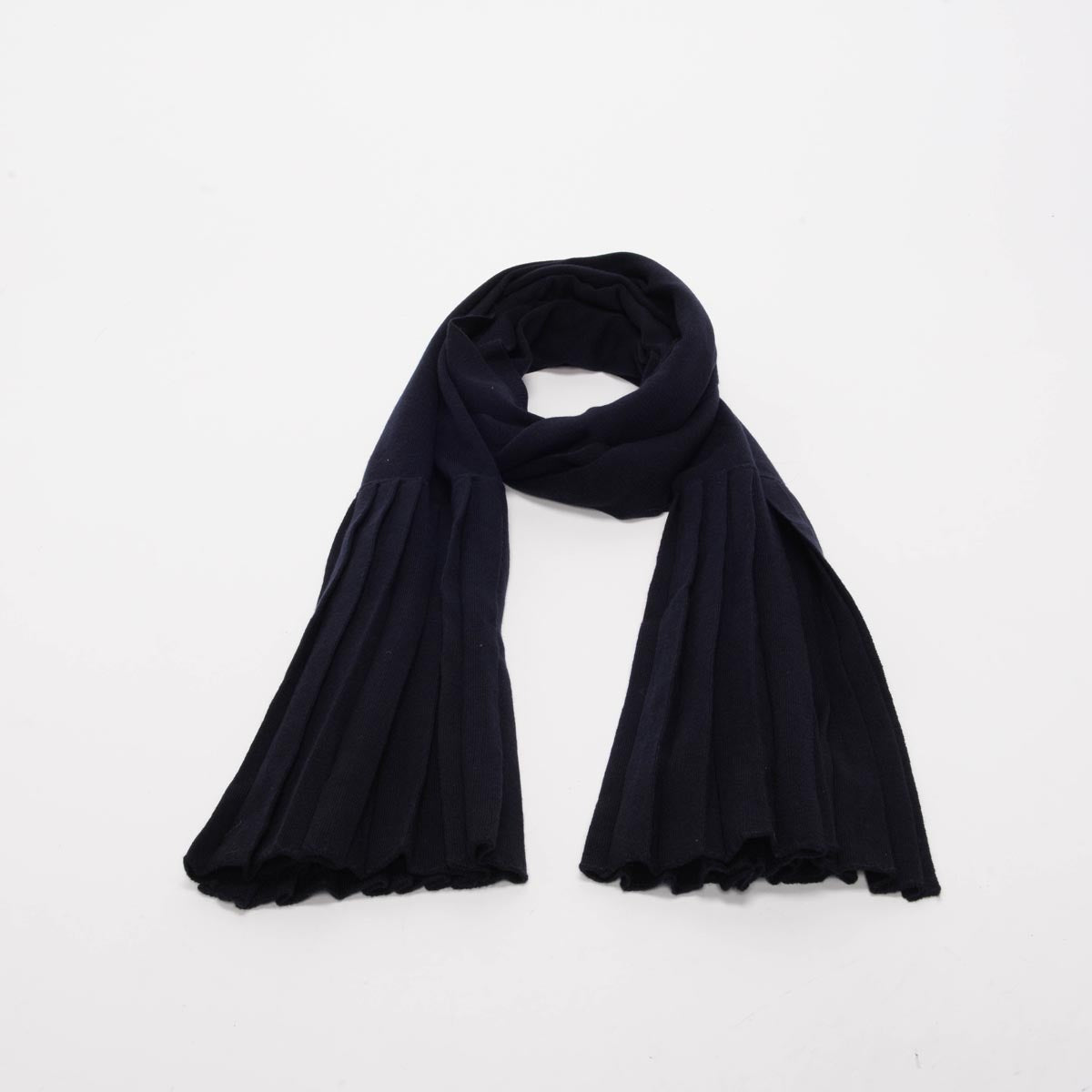 Dior Navy Wool Pleated Stole