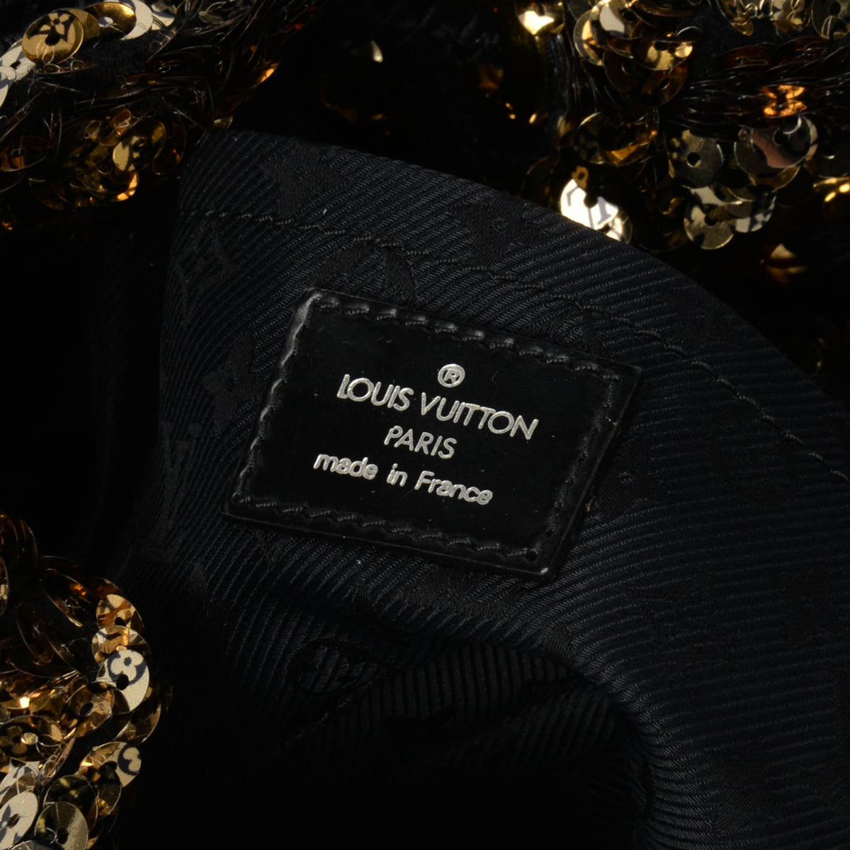 Louis Vuitton Gold Sequin Mini Noe Rococo Bag