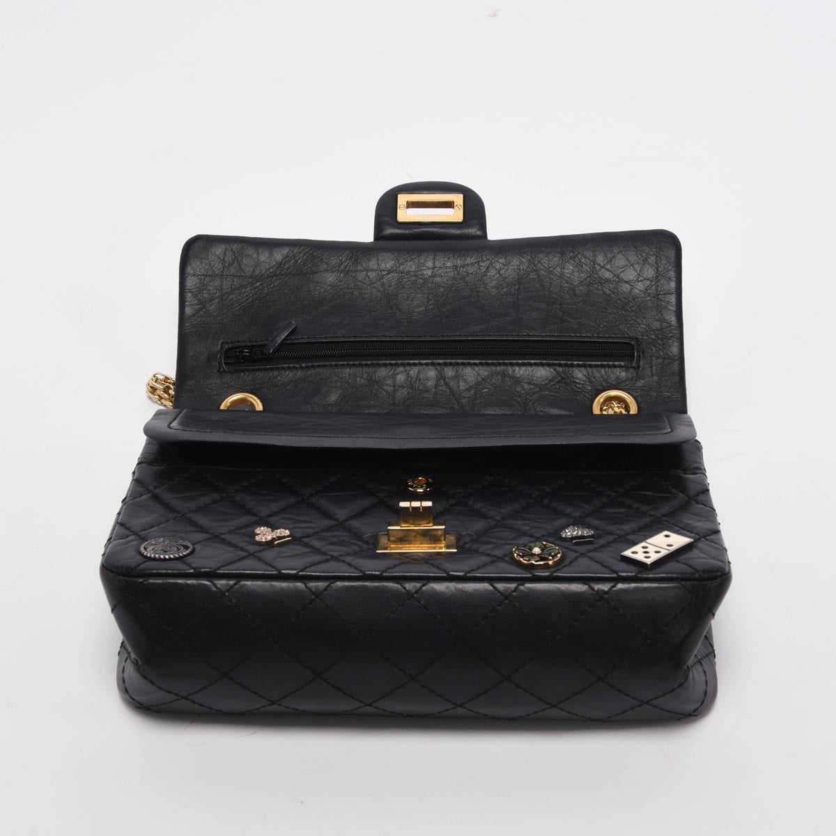 Chanel Black Quilted Calfskin Casino Lucky Charms Re-Issue Flap Bag