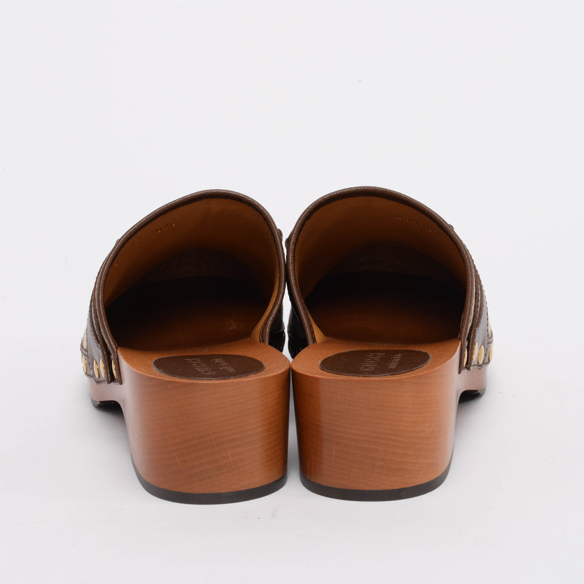 Gucci Brown GG Canvas Horsebit Clogs 40