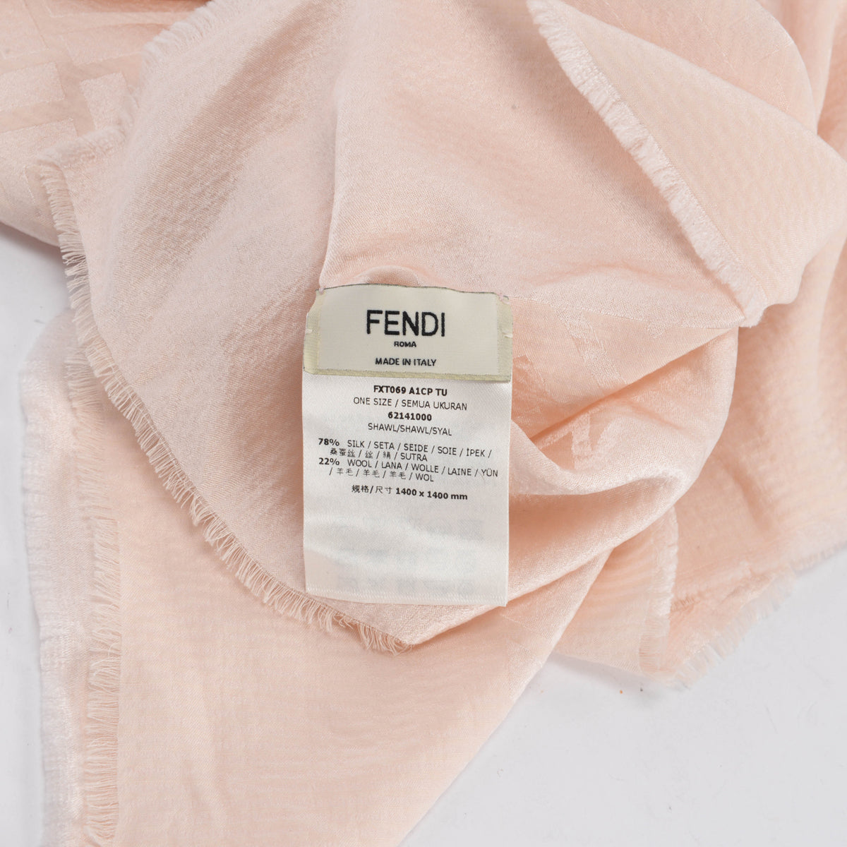 Pink silk and wool shawl fendi best sale