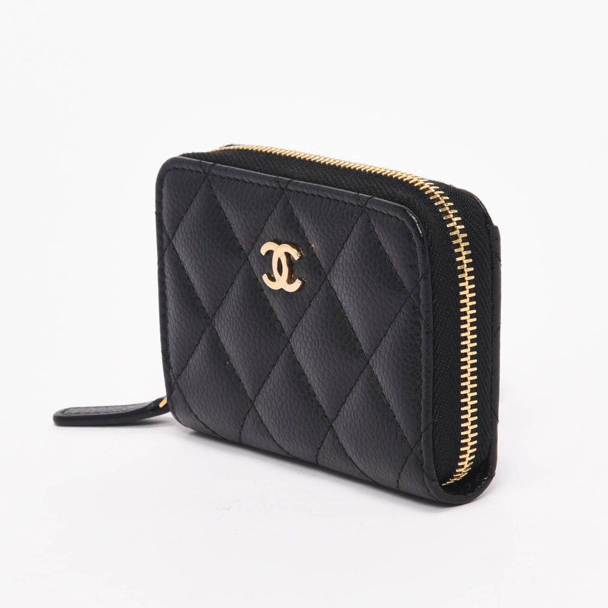 Chanel Black Quilted Caviar Classic Zipped Coin Purse