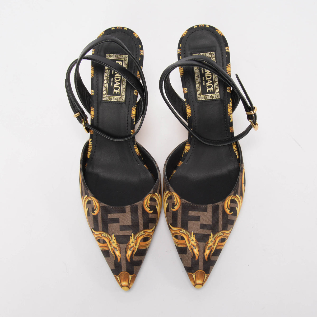 Fendace Tobacco Printed Slingback Pumps 36