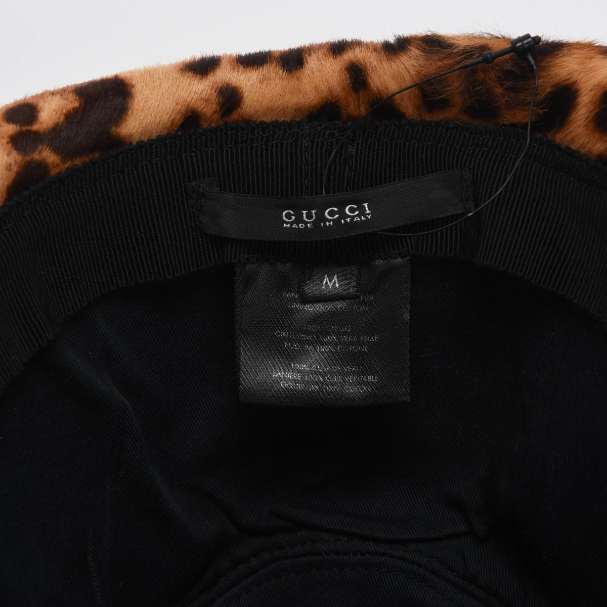 Gucci Leopard Print Pony Hair Buckle Trim Fedora