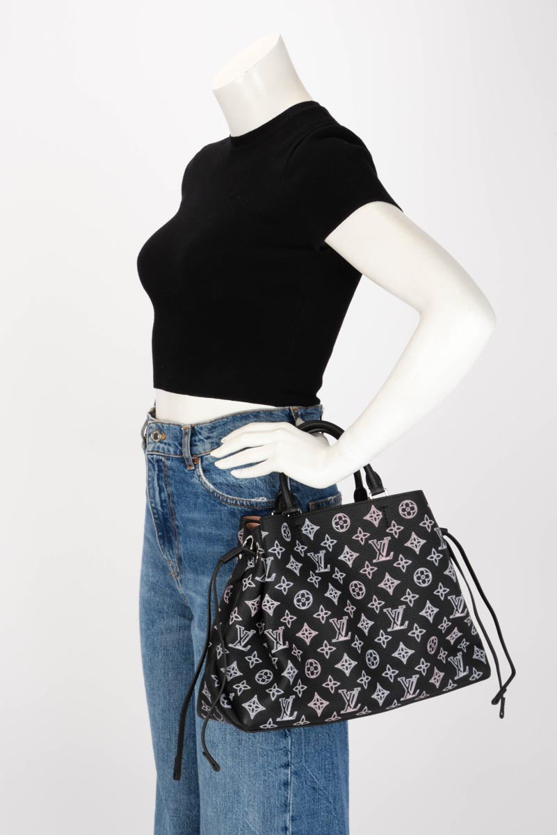 Louis Vuitton Black Mahina Flight Mode Bella Tote