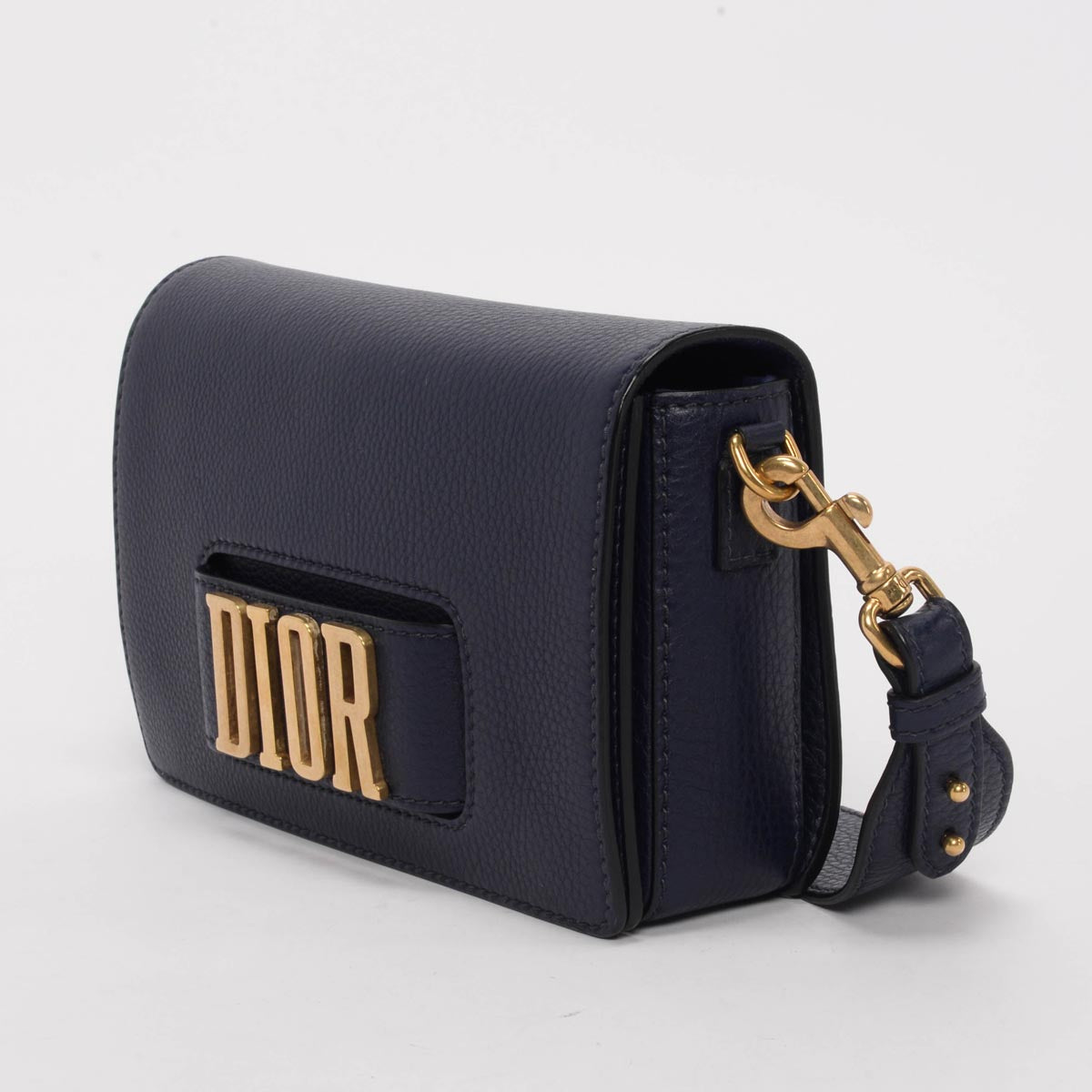 Dior Navy Grained Calfskin Dior(r)evolution Flap Bag