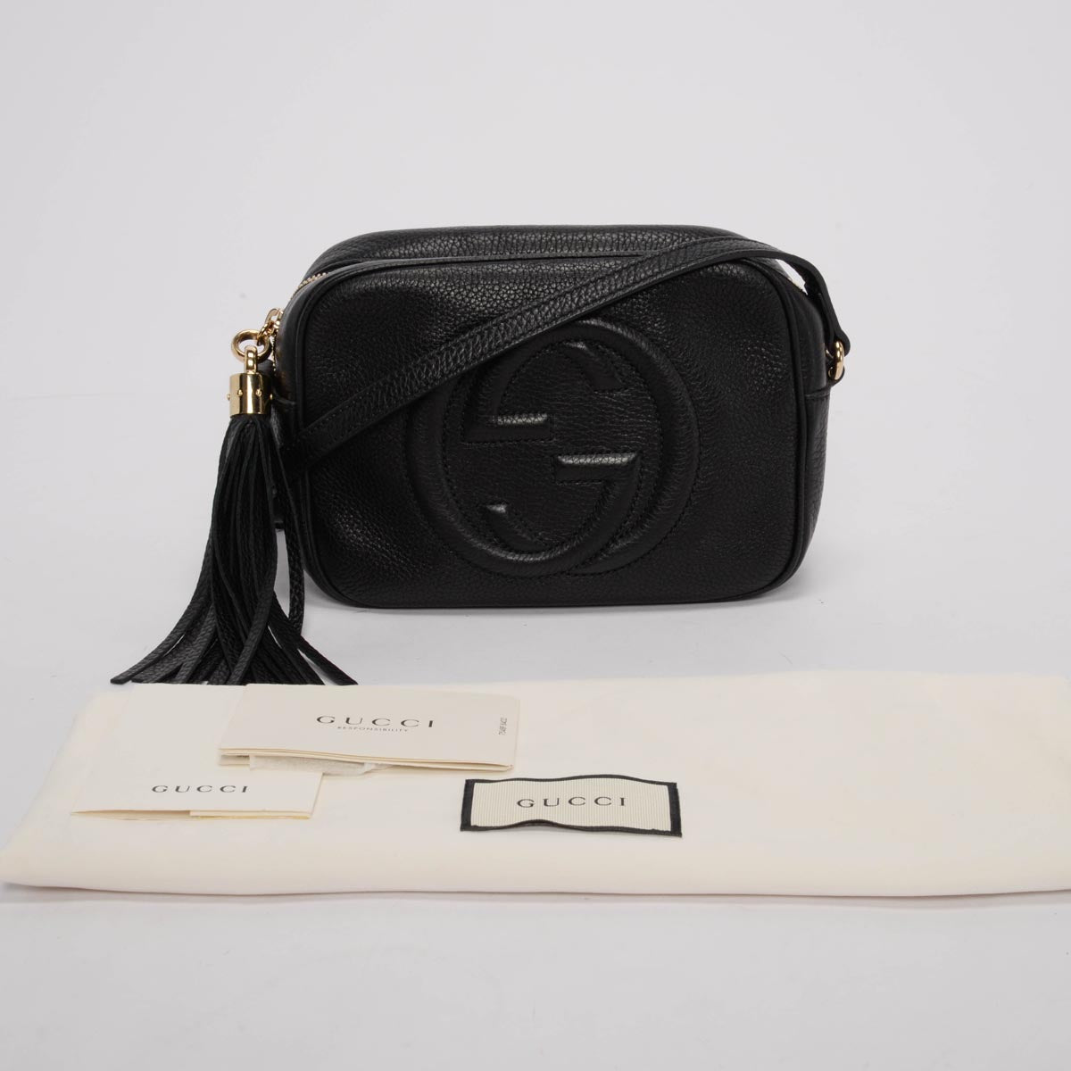 Gucci Black Grained Calfskin Soho Disco Bag