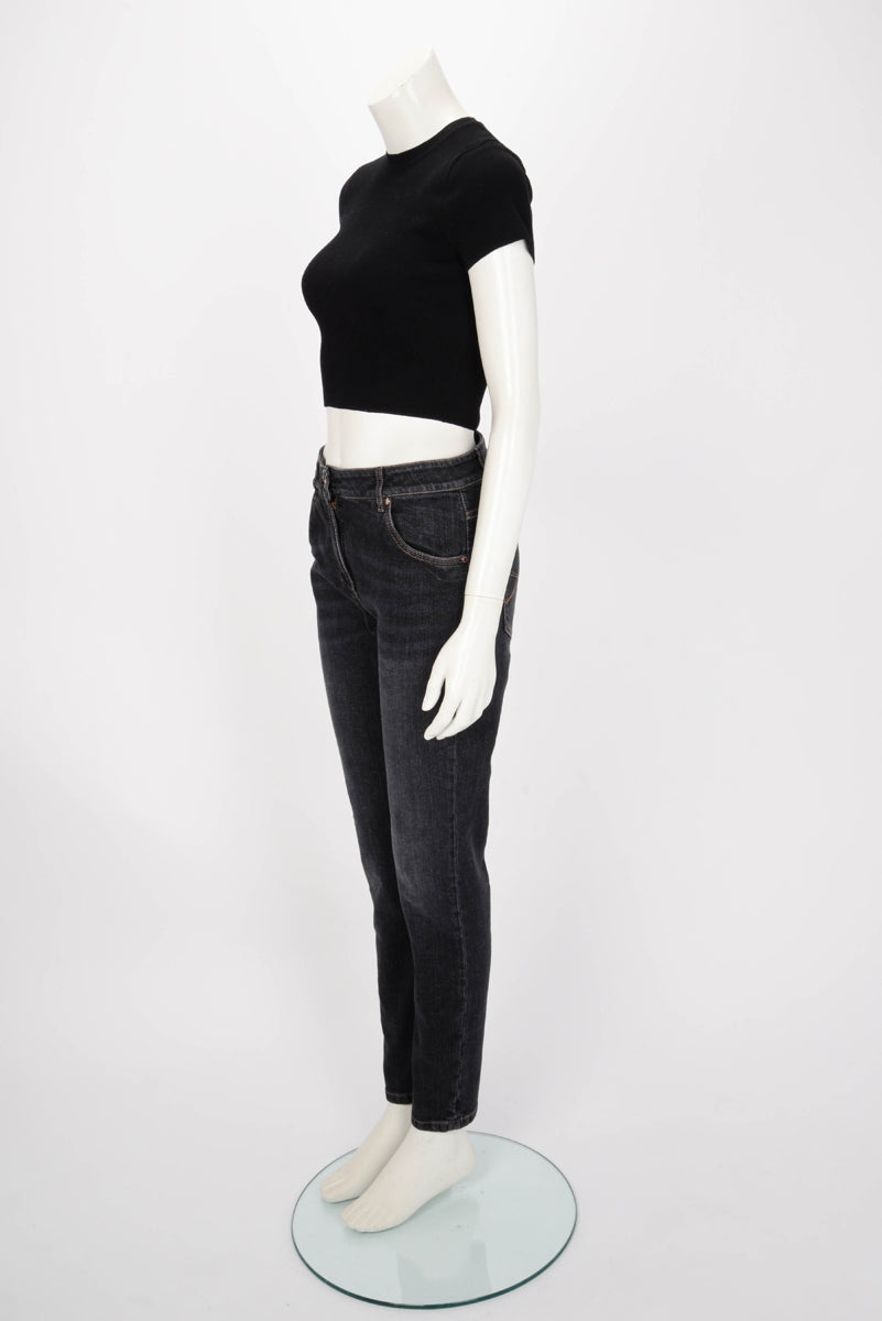 Brunello Cucinelli Dark Grey Denim Extra Skinny Jeans IT 42