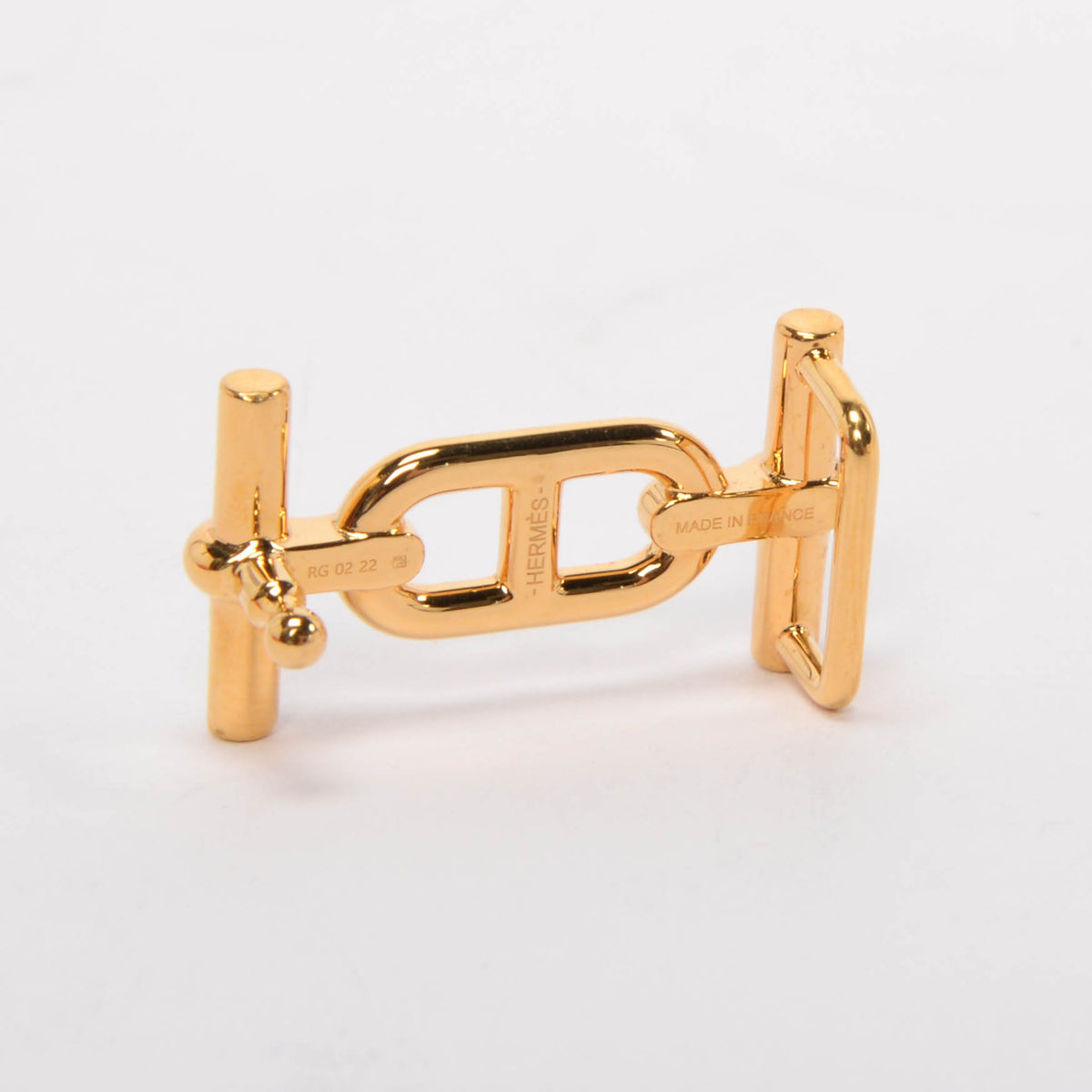 Hermes Black & Gold Epsom Ancre Reversible Belt