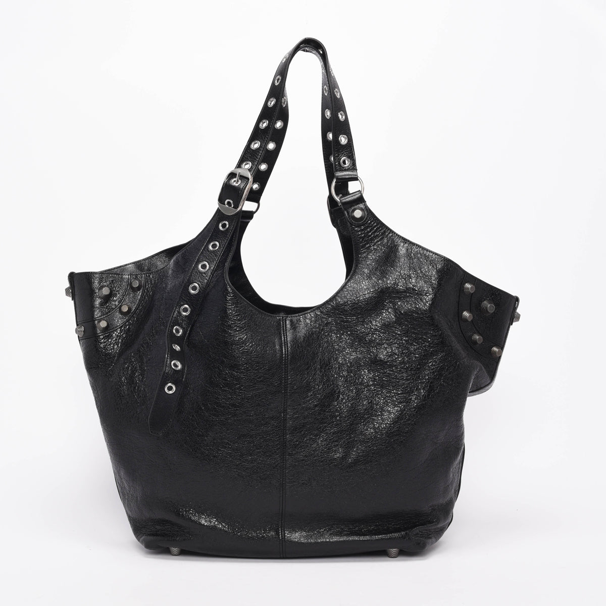Balenciaga Black Arena Lambskin Le Cagole Large Tote
