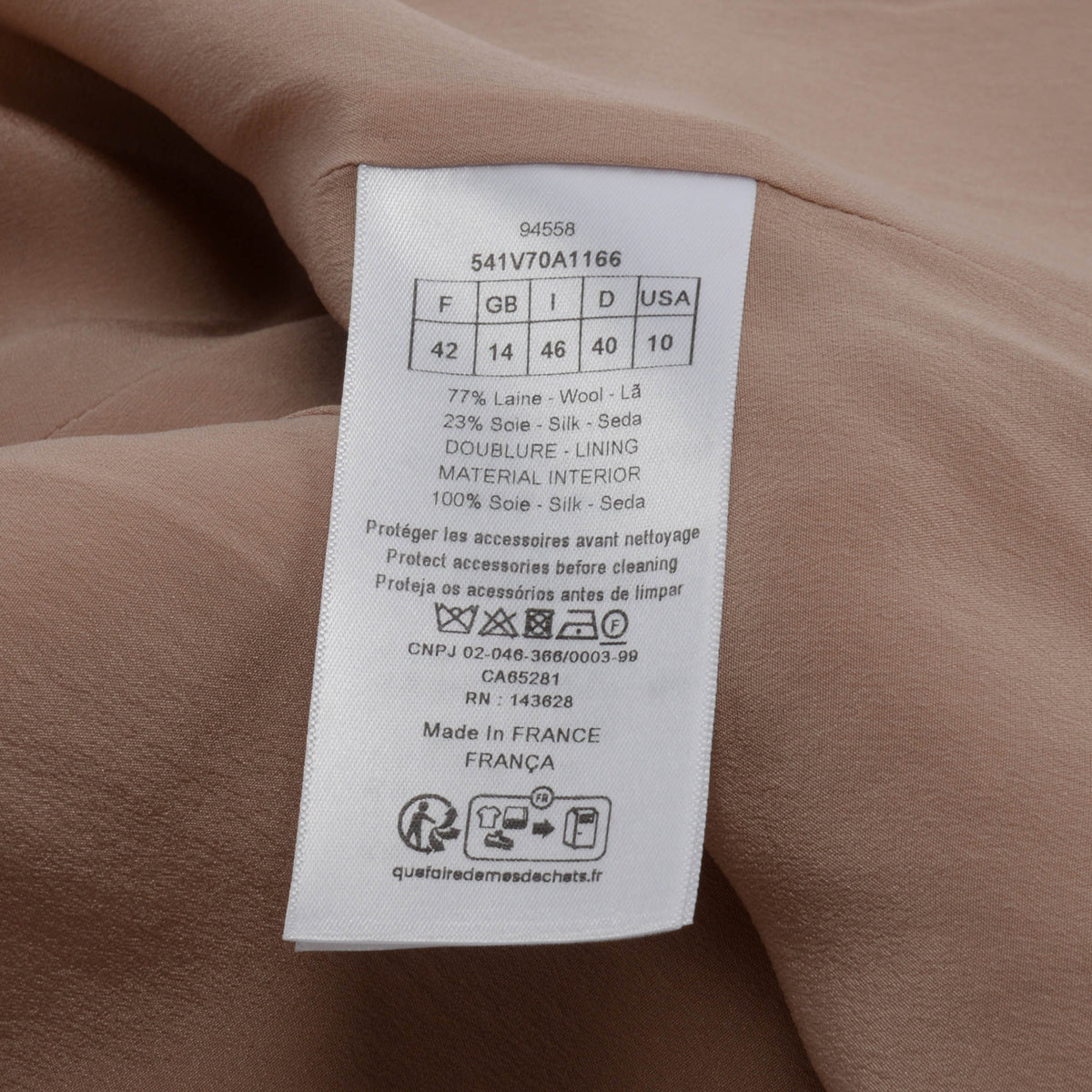 Dior Dusty Pink Wool Cropped Collarless Jacket FR 42