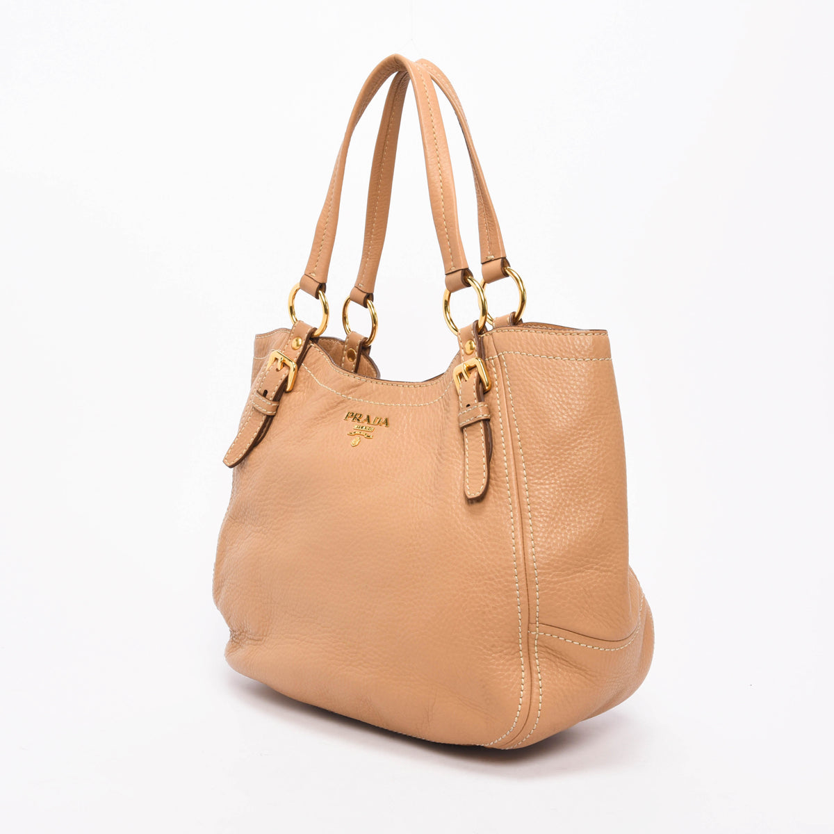 Prada Sughero Vitello Daino Shopping Hobo Bag