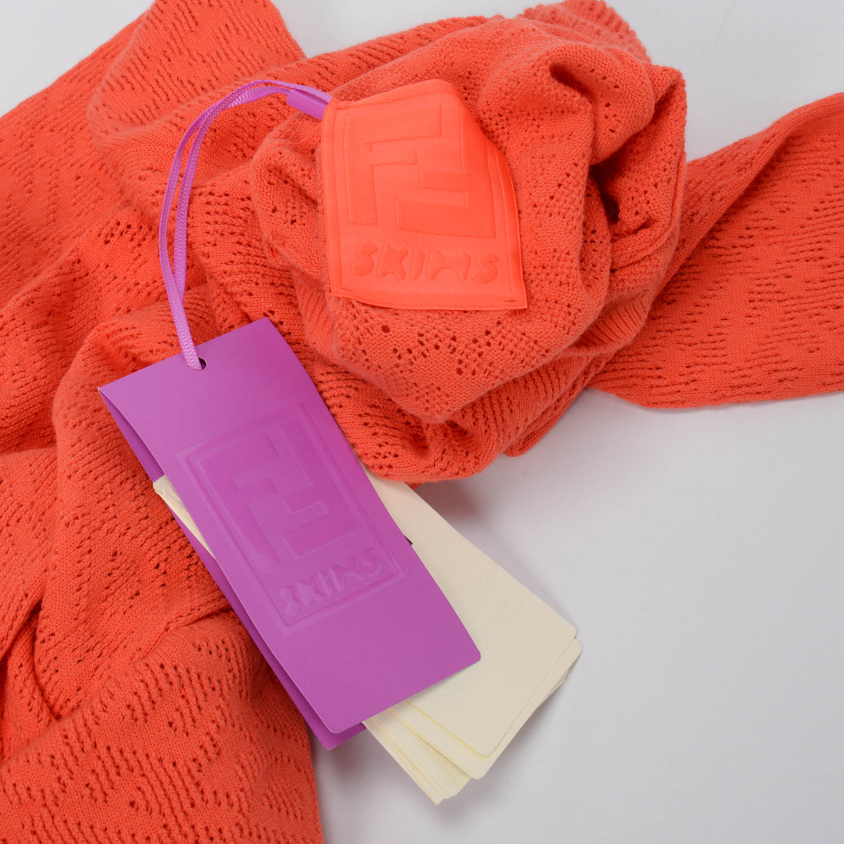 Fendi x Skims Orange Intarsia Knit Turtleneck Dress IT 36