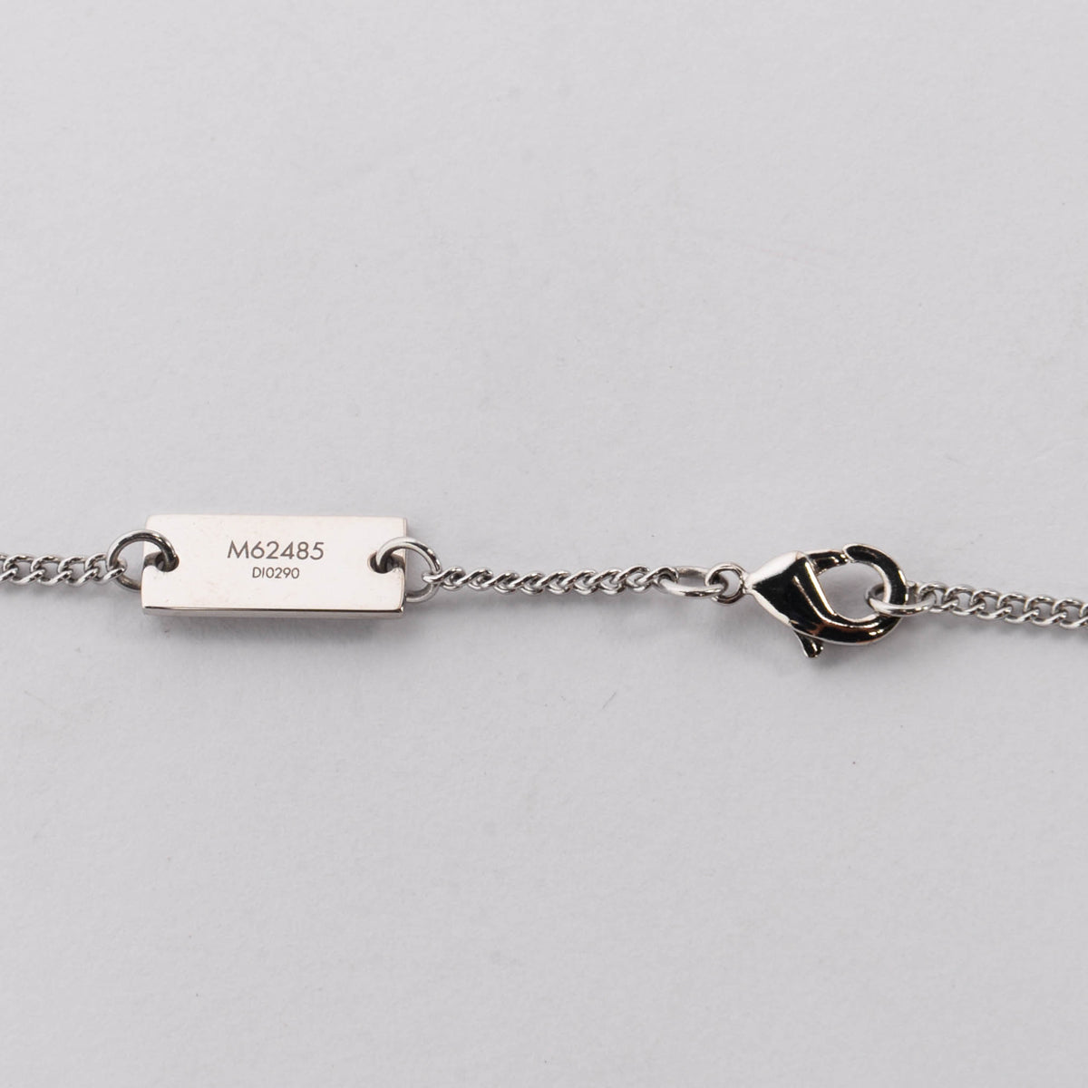 Louis Vuitton Silver Tone Monogram Charms Mens Necklace