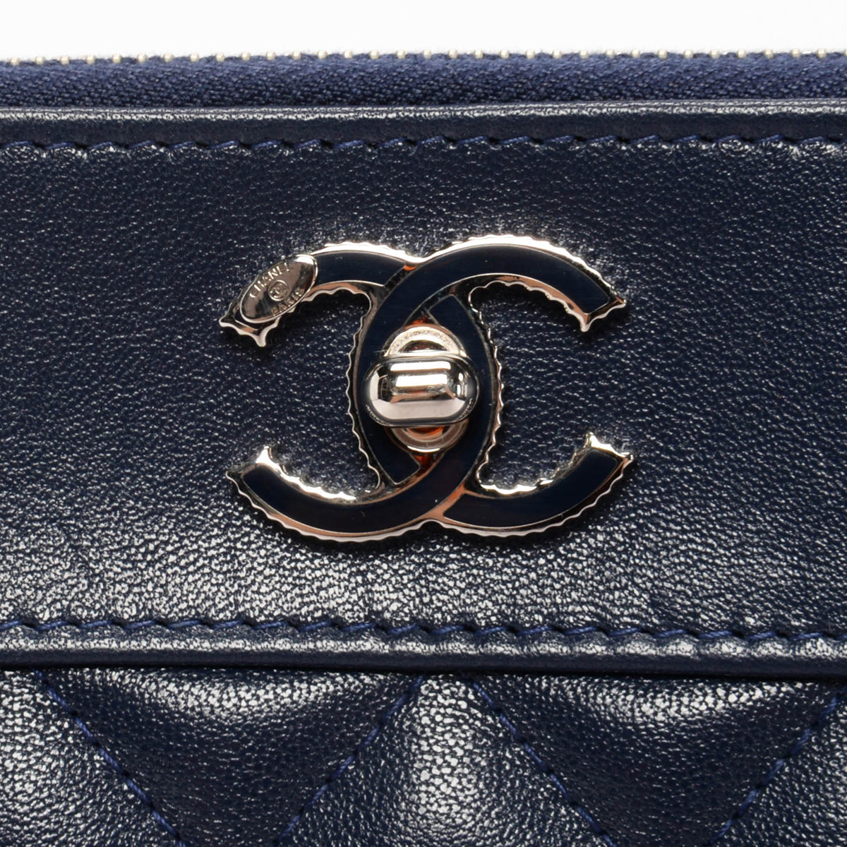 Chanel Navy Quilted Large Vintage Mademoiselle Pouch