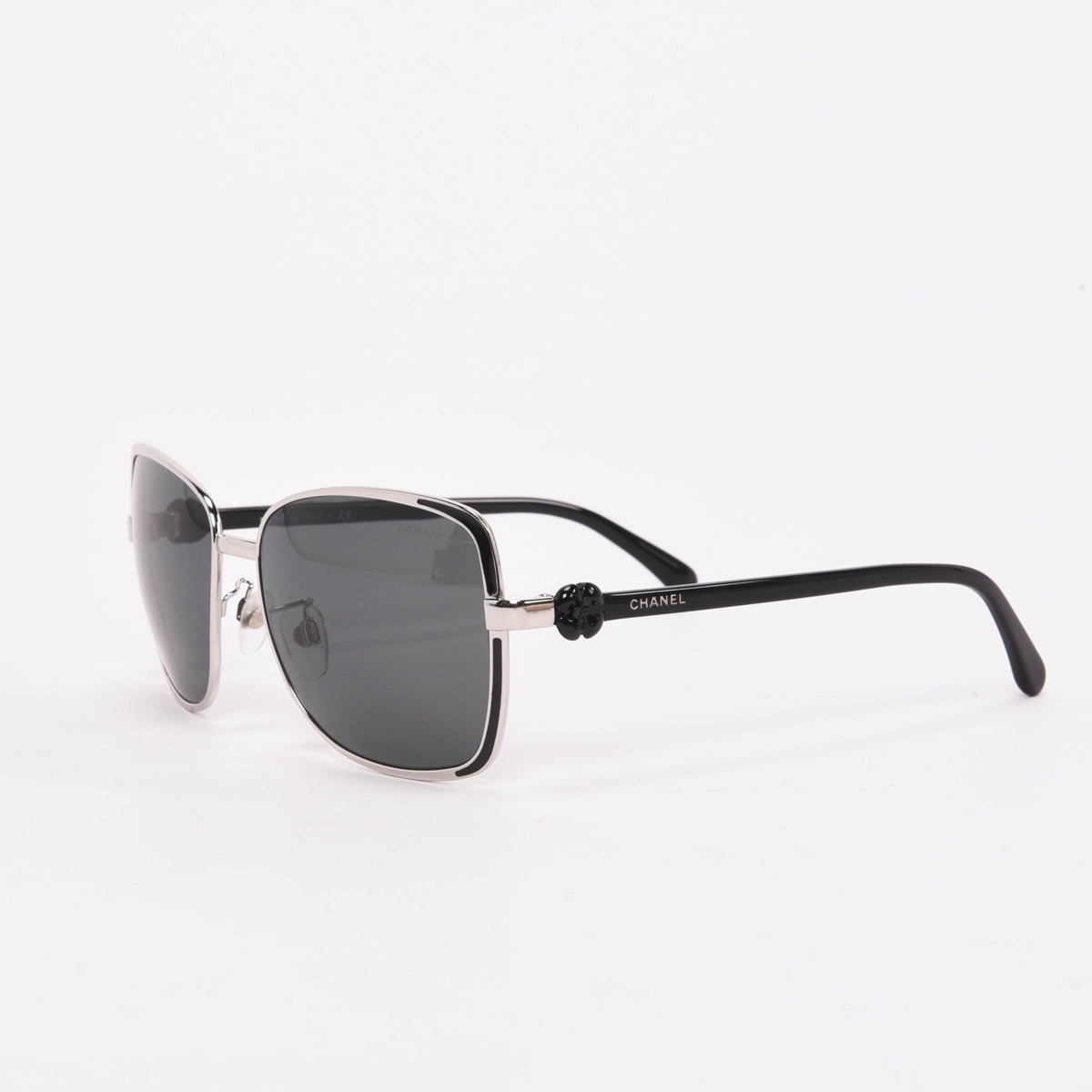 Chanel Black Camellia Detail Sunglasses