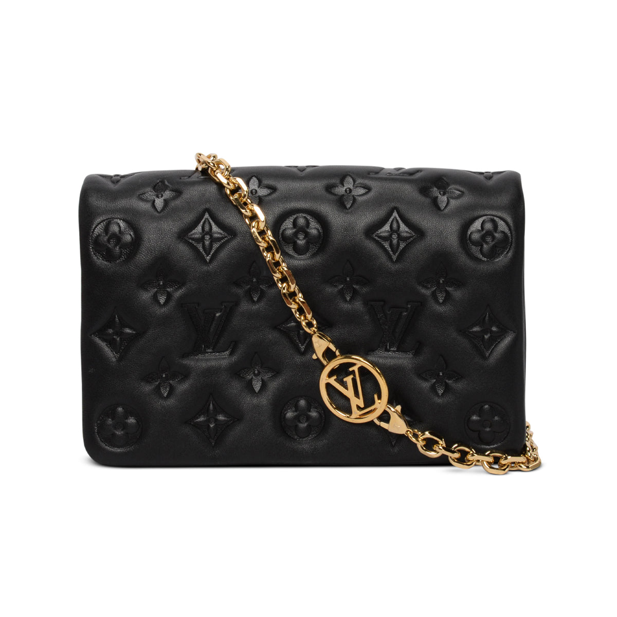 Louis Vuitton Black Monogram Lambskin Coussin Pochette