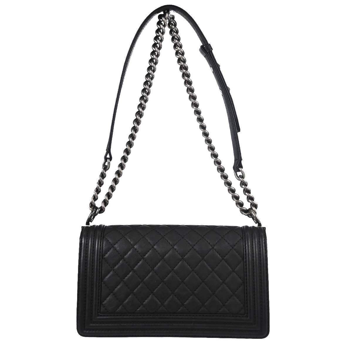 Chanel Black Calfskin Paris-Dallas Medium Boy Bag