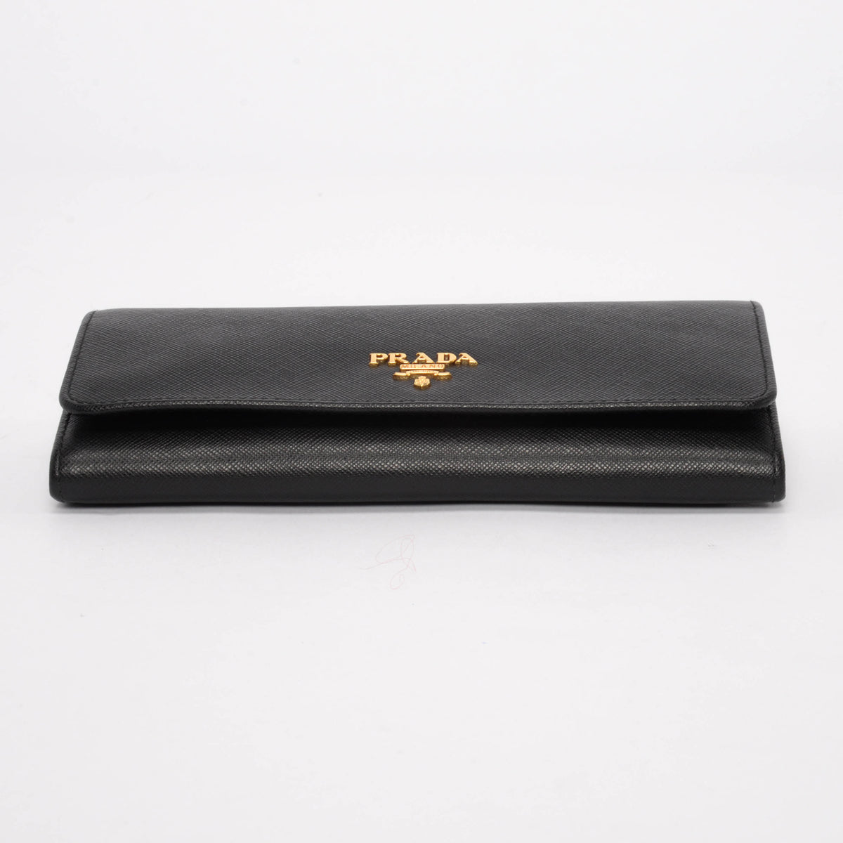Prada Black Saffiano Leather Continental Wallet