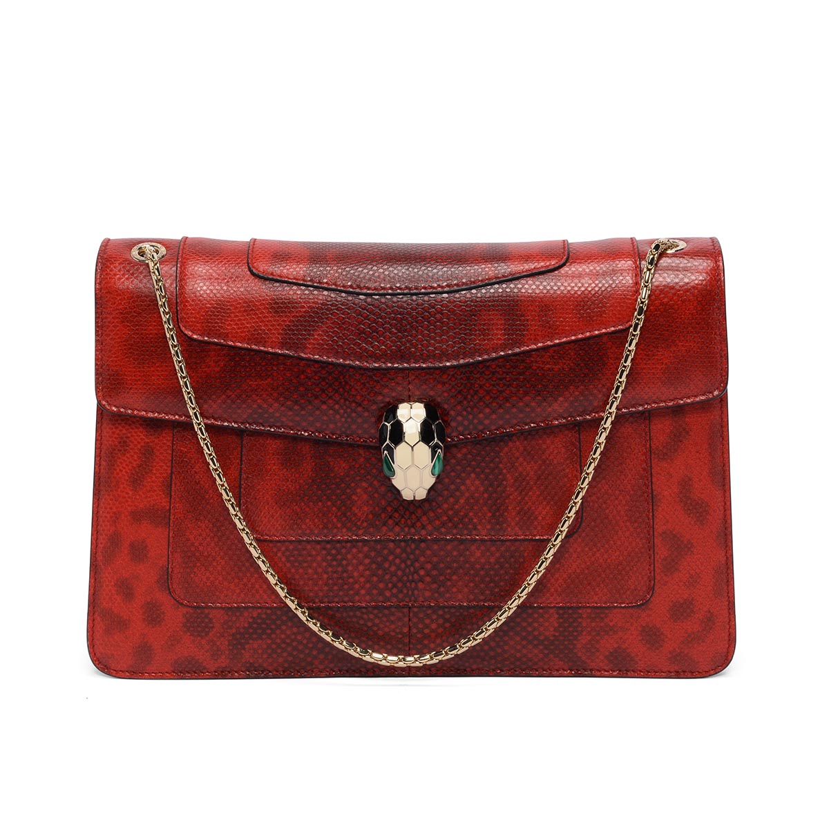 Bulgari Carmine Red Karung Medium Serpenti Forever Bag
