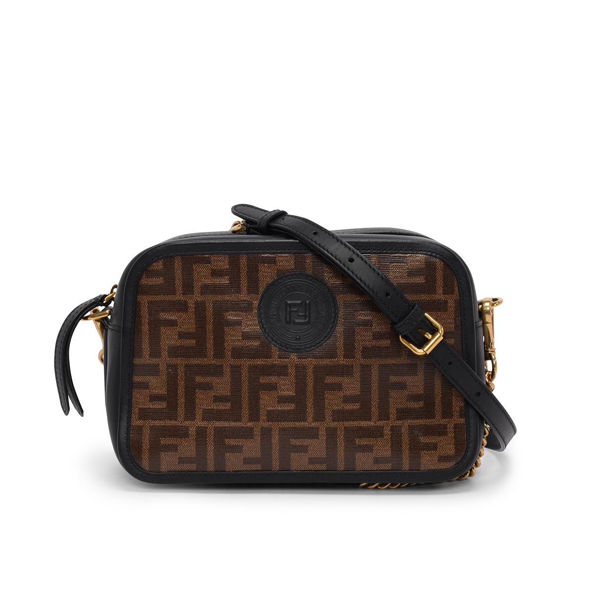 Fendi Tobacco Glazed Canvas FF 1974 Camera Bag