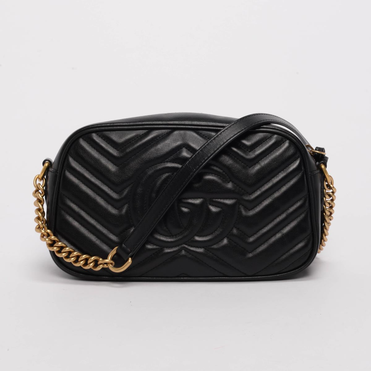 Gucci Black Matelasse GG Marmont Small Camera Bag