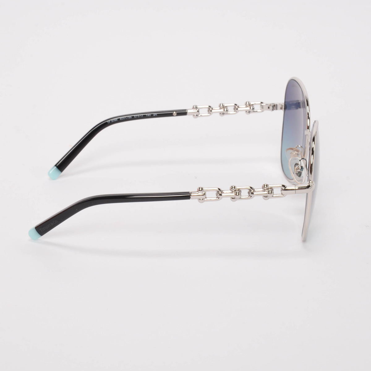 Tiffany & Co Silver & Blue Hardware Link Sunglasses