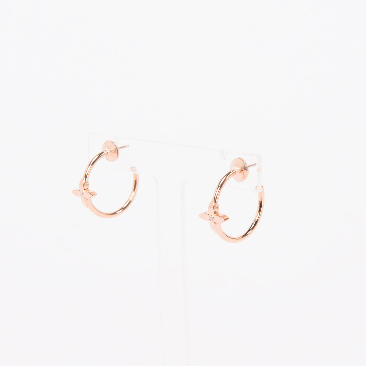 Louis Vuitton Pink Gold & Diamond Idylle Blossom Small Hoop Earrings