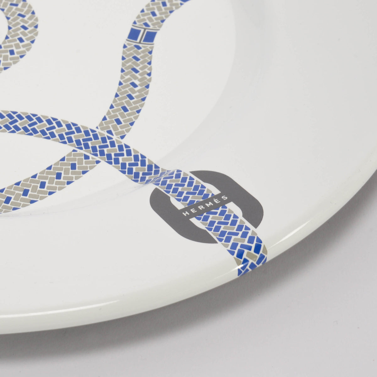 Hermes Blue Rocabar Canvas Zoulou Picnic Tote