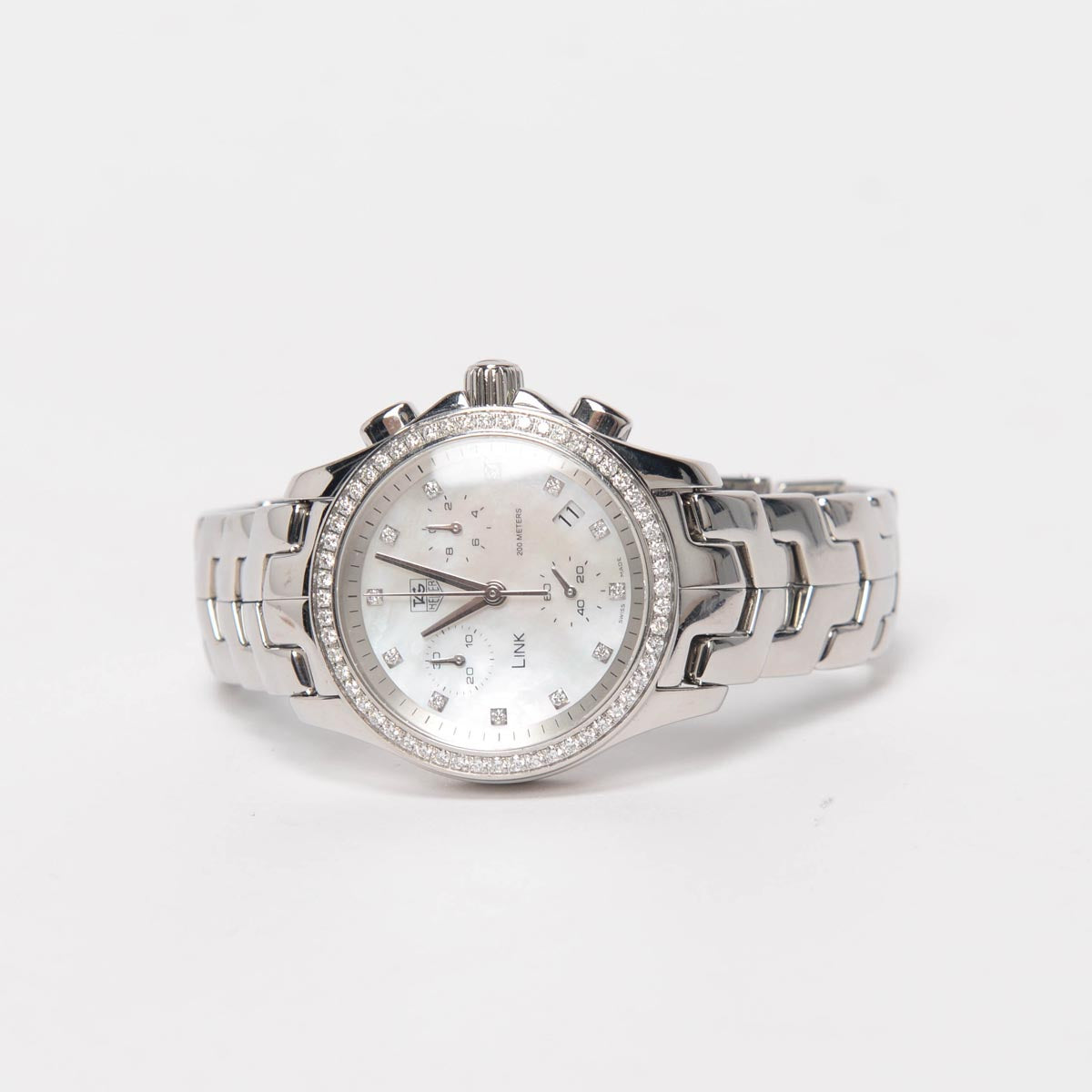 Tag Heuer Link Diamond Bezel Chronograph Watch