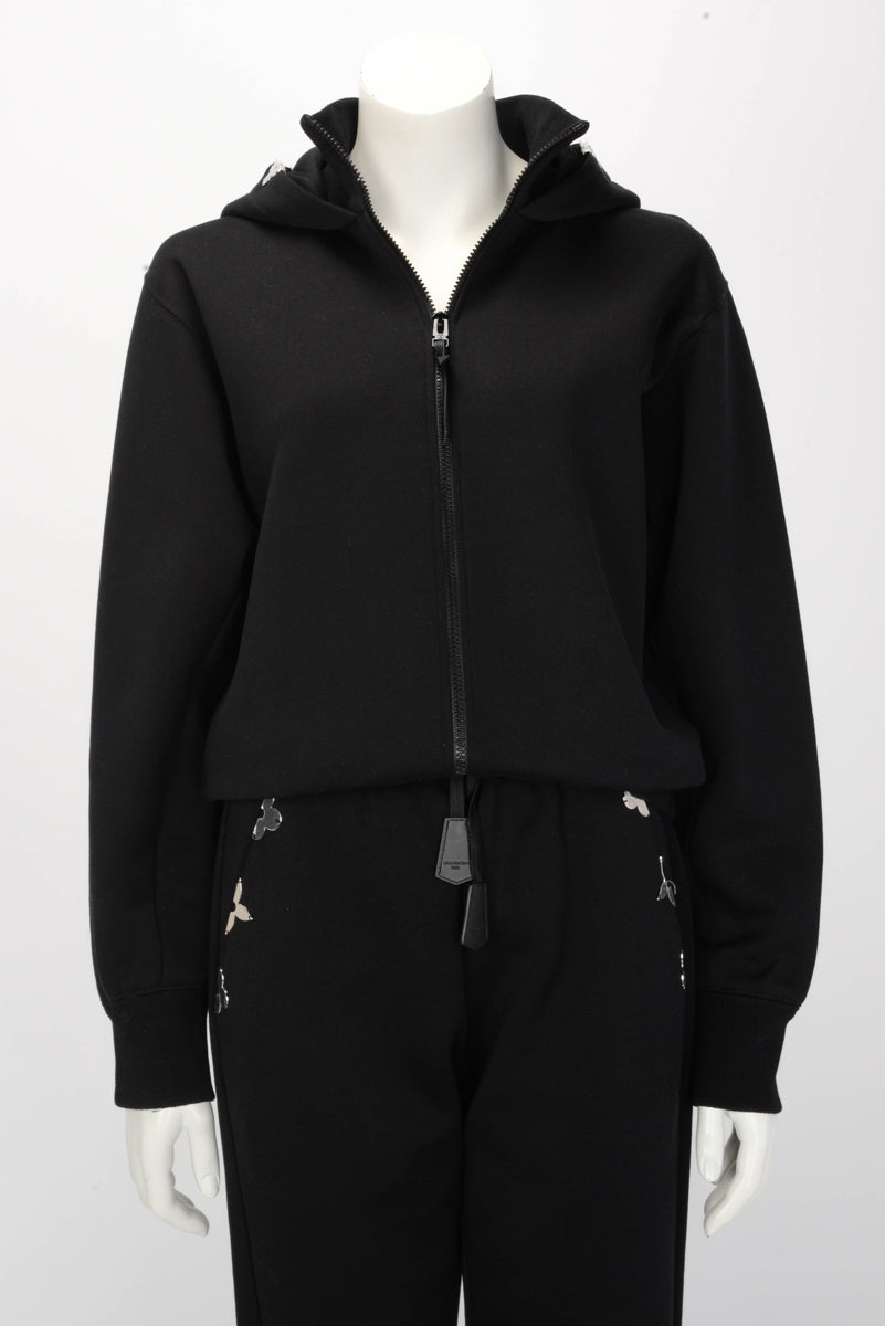 Louis Vuitton Black Cotton Jersey Monogram Accent Tracksuit XS