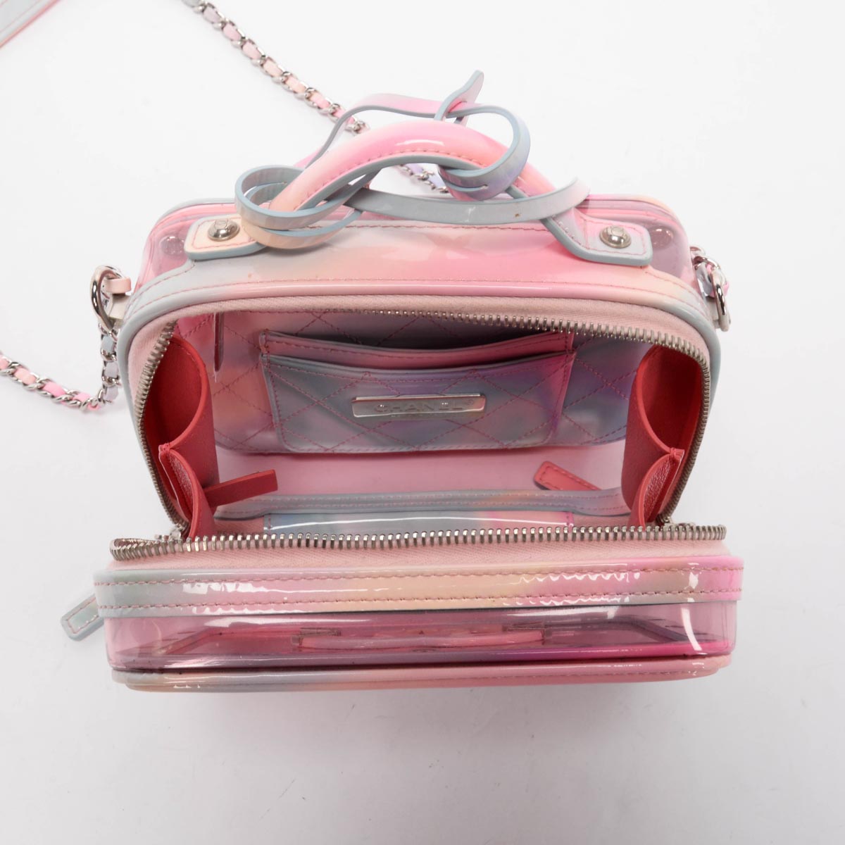 Chanel Pink PVC CC Filigree Vanity Case