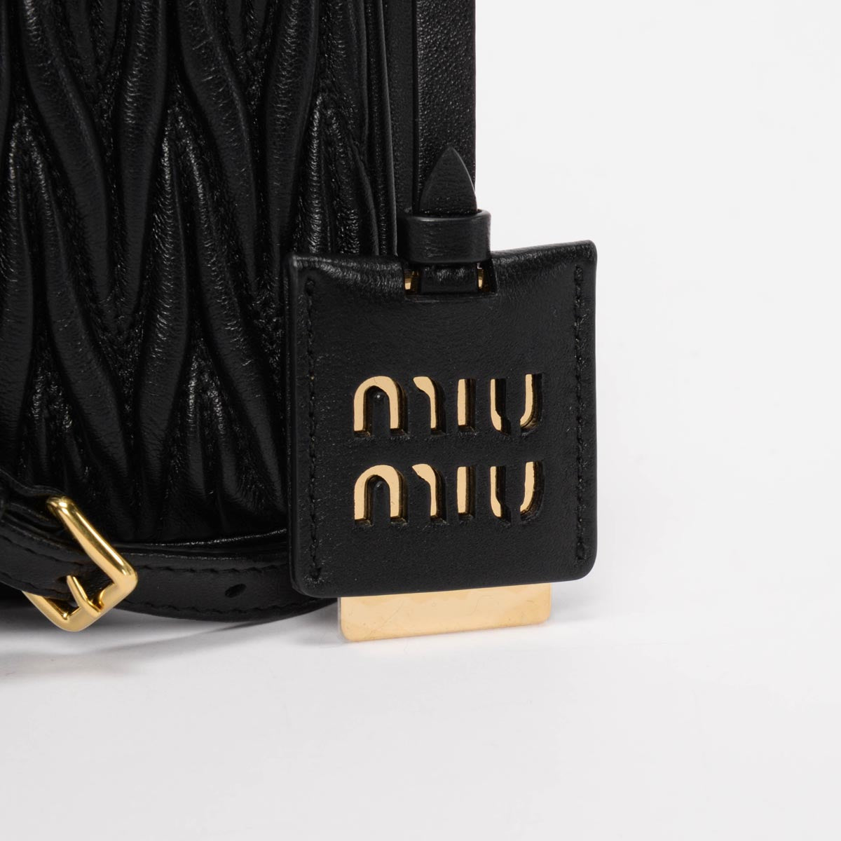 Miu Miu Black Matelasse Nappa Shoulder Bag