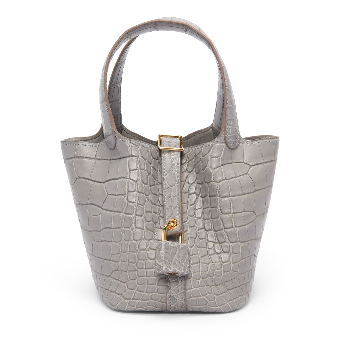 Hermes Gris Perle Alligator Mississippiensis Micro Picotin Lock 14