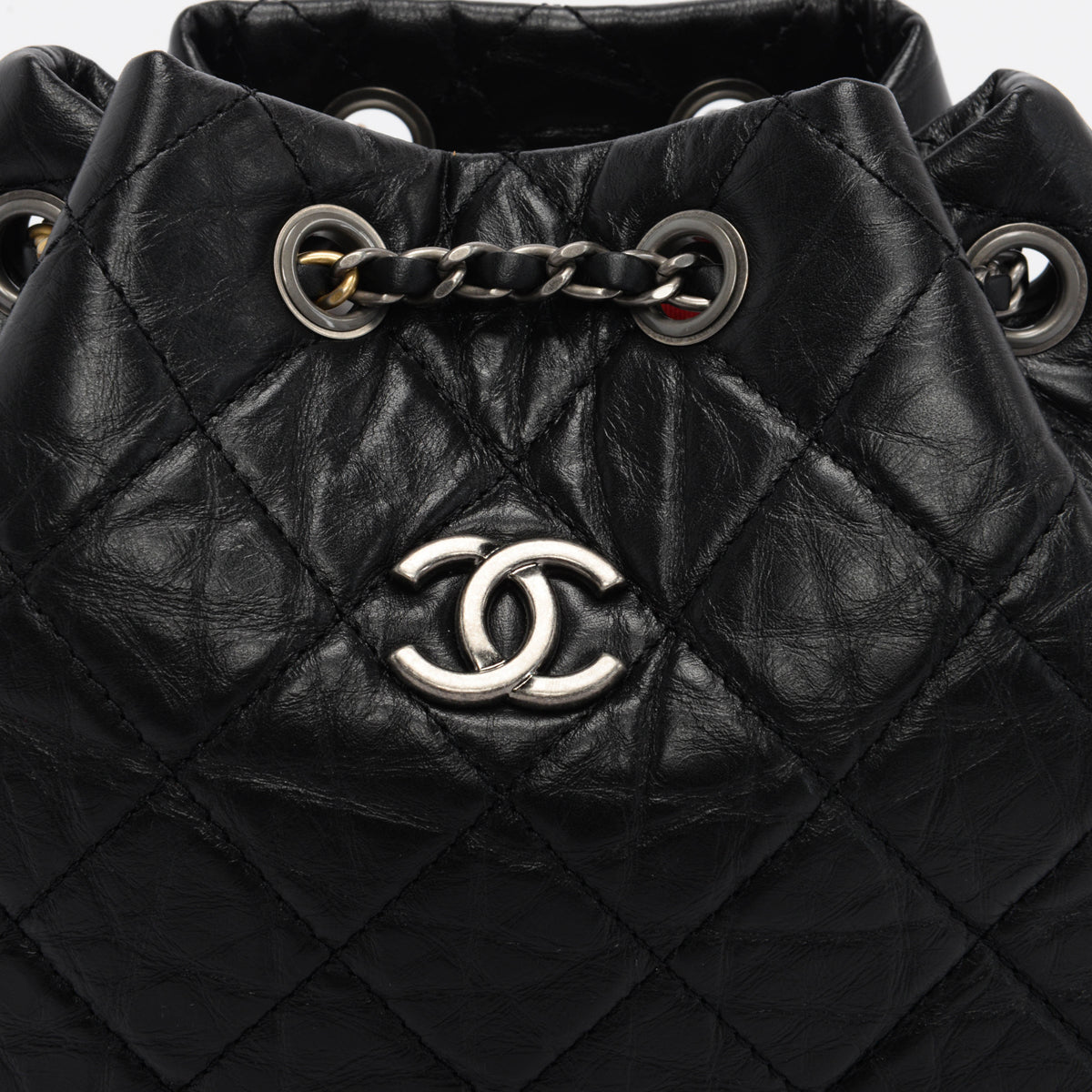 Chanel Black Aged Calfskin Small Gabrielle Backpack