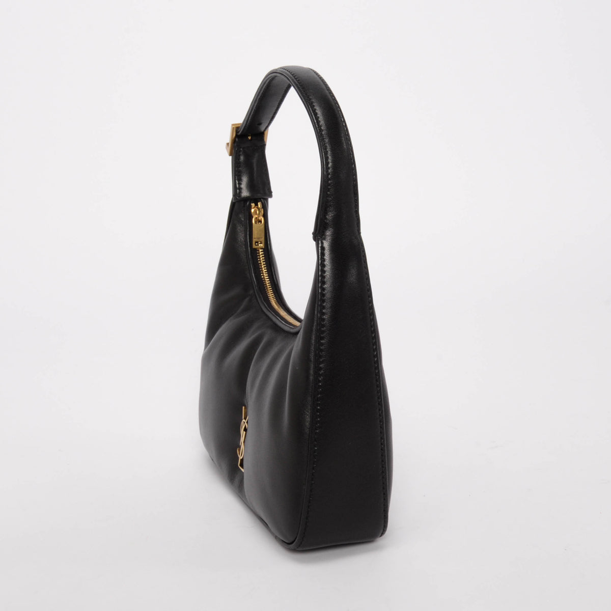 Saint Laurent Black Lambskin Mini Calypso Hobo Bag