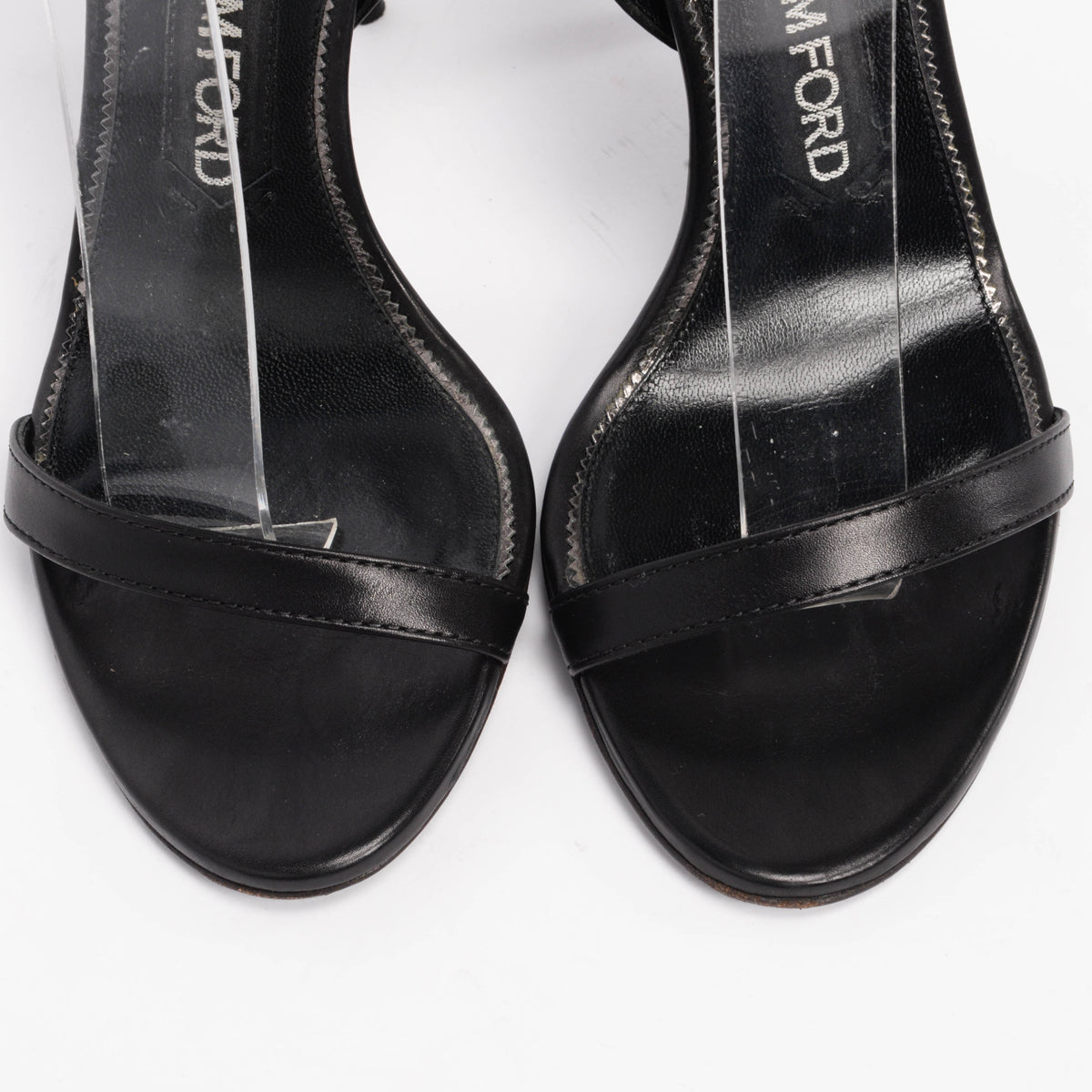 Tom Ford Black Nappa Padlock Sandals 35.5