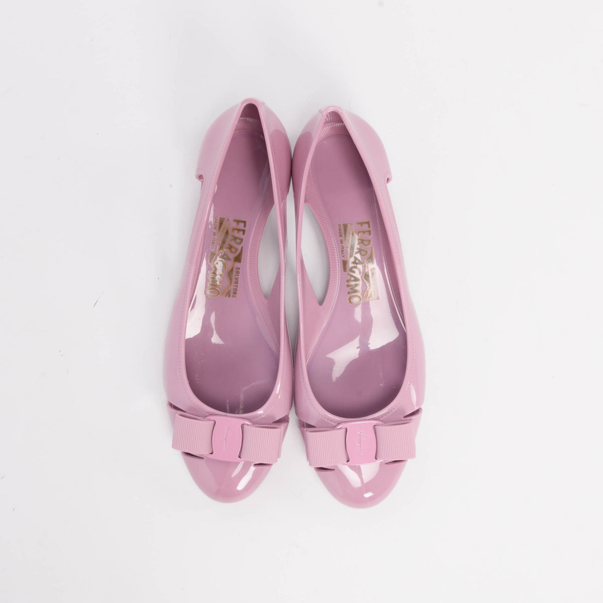 Ferragamo Lilac Jelly Vara Bow Ballet Flats 7