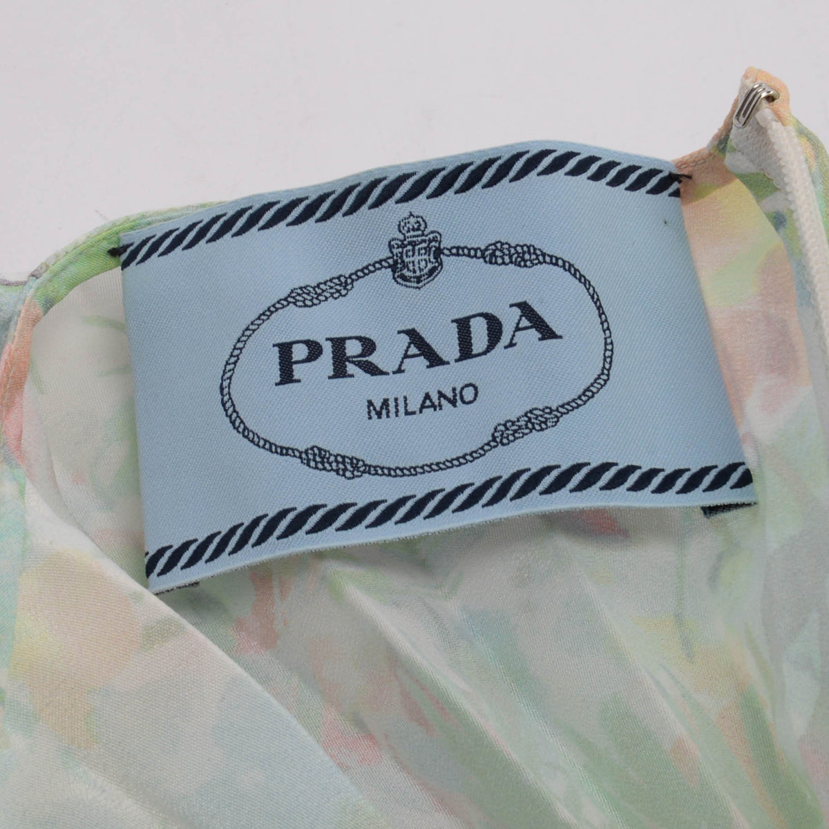 Prada Pastel Crepe Pleated Floral Print Dress IT 38